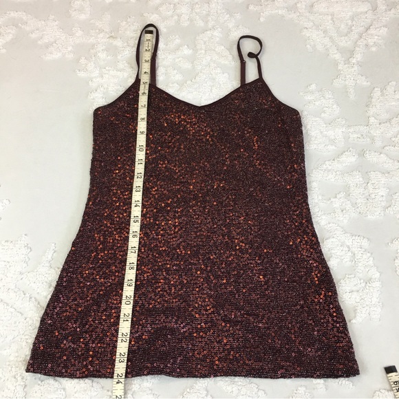 Express Burgundy Sequin Camisole Tank Top - Picture 10 of 16